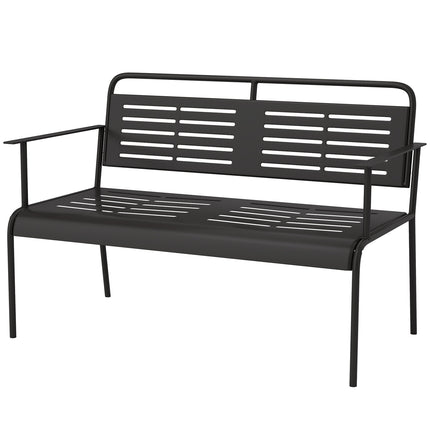 2-Sitzer Gartenbank, schwarz, wasserabweisend, 240 kg Tragkraft