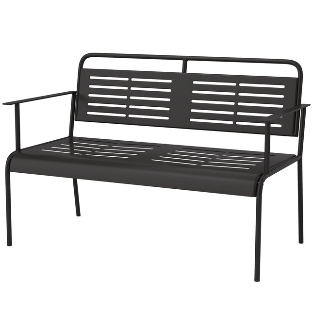 2-Sitzer Gartenbank, schwarz, wasserabweisend, 240 kg Tragkraft