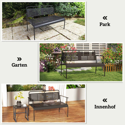 2-Sitzer Gartenbank, schwarz, wasserabweisend, 240 kg Tragkraft