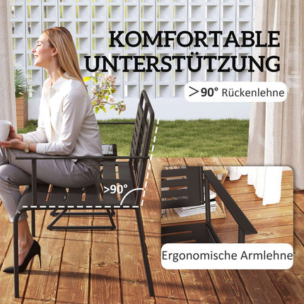2-Sitzer Gartenbank, schwarz, wasserabweisend, 240 kg Tragkraft