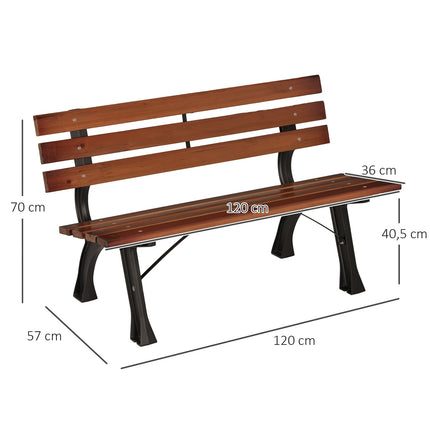 Gartenbank 2-Sitzer mit Rückenlehne – 120 cm