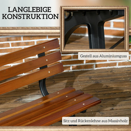 Gartenbank 2-Sitzer mit Rückenlehne – 120 cm
