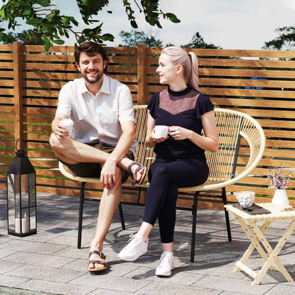2-seater weatherproof poly rattan garden bench, UV resistant
