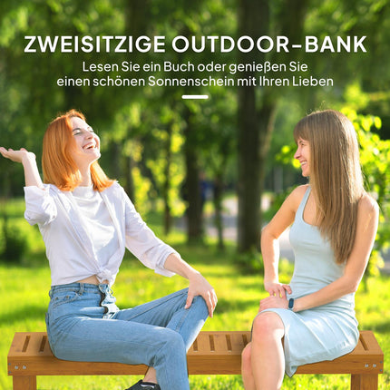 2-Sitzer Gartenbank aus Holz, wetterfest, 300 kg Tragfähigkeit