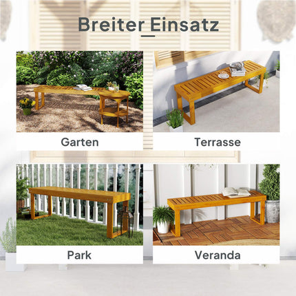2-Sitzer Gartenbank aus Holz, wetterfest, 300 kg Tragfähigkeit
