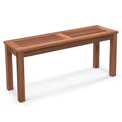 2-seater garden bench without backrest, weatherproof bench, wooden bench, 100 x 30.5 x 47 cm