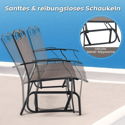2-Sitzer Schaukelbank mit Couchtisch Balkonmöbel Set Gartenbank aus Textilene