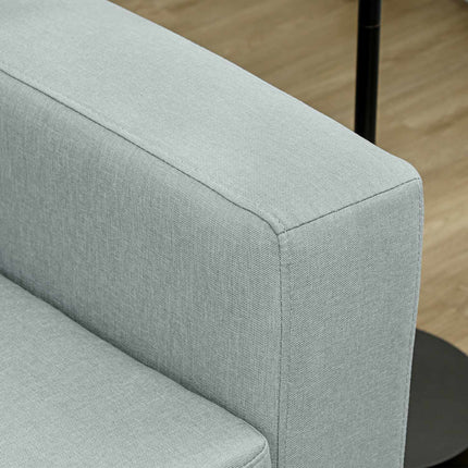 2-Sitzer-Sofa, Hellgrau, Massivholzrahmen, Metallbeine