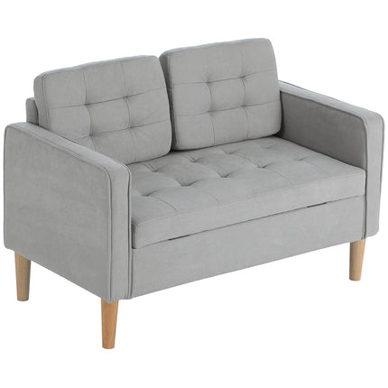 2-Sitzer Polstersofa mit Stauraum – Samt-Optik