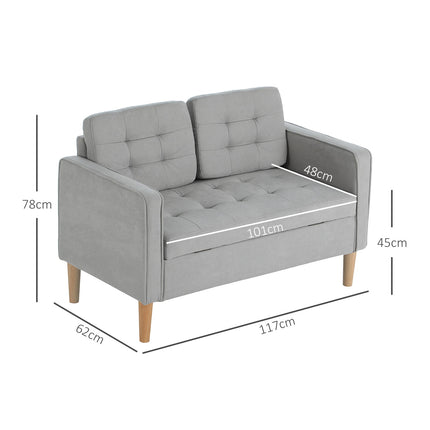 2-Sitzer Polstersofa mit Stauraum – Samt-Optik