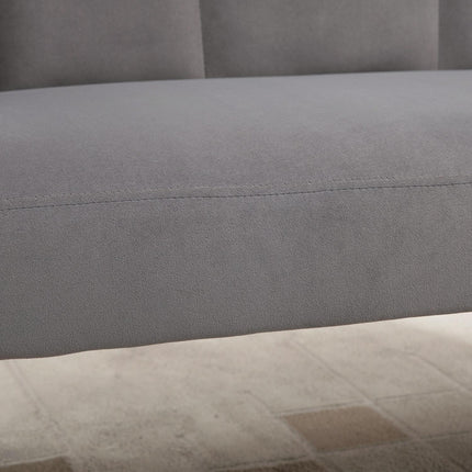 2-seater sofa, double sofa, two-seater lounge chair in modern design, load capacity up to 160 kg, 132 x 66 x 80 cm, grey