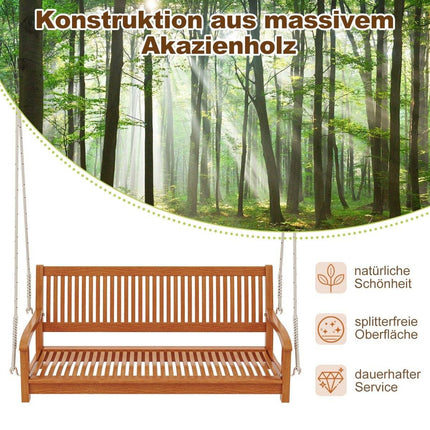 2er Schaukelbank bis 360 kg belastbar Verandaschaukel aus Akazienholz