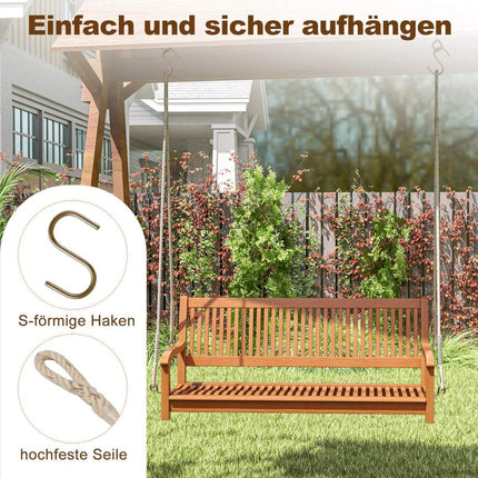 2er Schaukelbank bis 360 kg belastbar Verandaschaukel aus Akazienholz