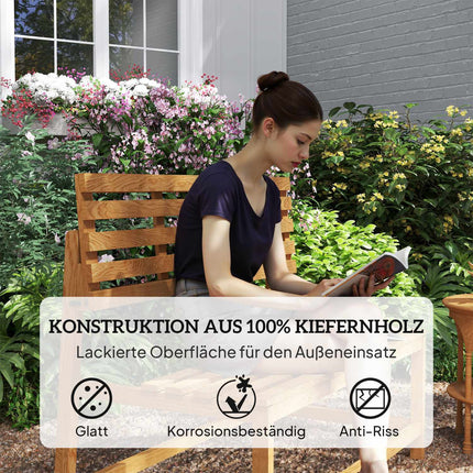 Gartenbank aus Teakholz für 2 Personen mit umklappbarer Rückenlehne