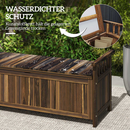 Wetterfeste 2-Sitzer-Gartenbank aus Holz mit Stauraum