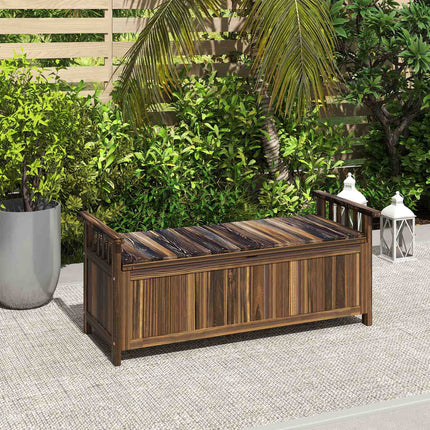 Wetterfeste 2-Sitzer-Gartenbank aus Holz mit Stauraum