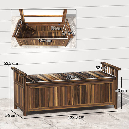 Wetterfeste 2-Sitzer-Gartenbank aus Holz mit Stauraum
