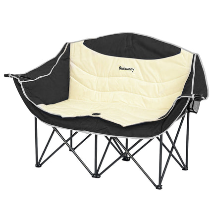 Chaise pliante 2 places chaise de camping pliante avec porte-gobelet sac de transport chaise pliante d'extérieur capacité de charge jusqu'à 250 kg chaise de pêche robuste légèrement rembourrée chaise de jardin pour jardin camping plage |