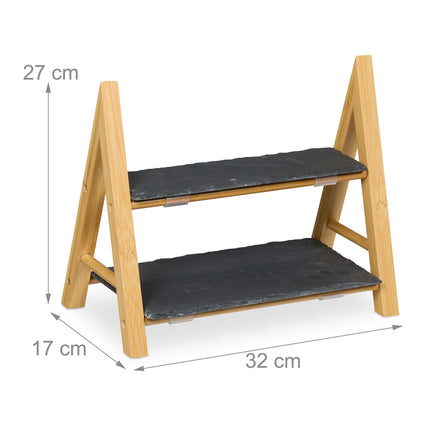 2-tier serving platter in slate