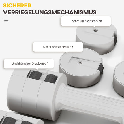 Verstellbare Hanteln 2 x 2,5 kg, bodenschonend, weiß