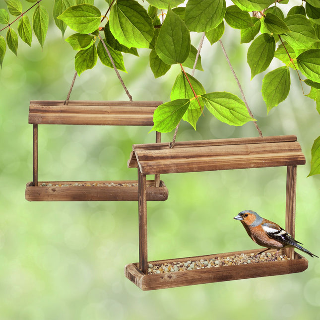 2x Bird feeders in wood