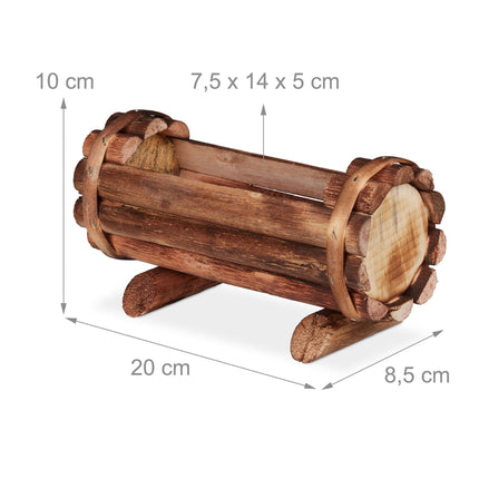 2x Dekorative Holz-Pflanzgefäße
