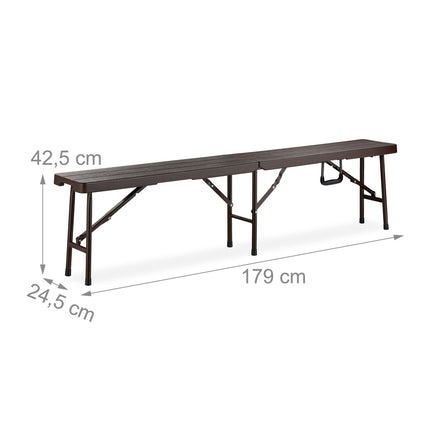 2x Folding Benches Brown
