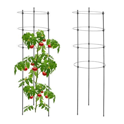 2er-Set Pflanzenstützen mit Ringen, 90 cm