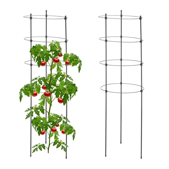 2er-Set Pflanzenstützen mit Ringen, 90 cm