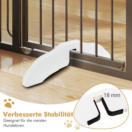 2 x pinewood support feet for dog barriers 2 cm grid feet for protective gates white