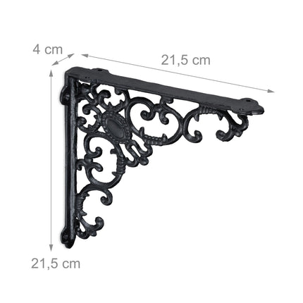 2x supports d'étagère forgés en fonte