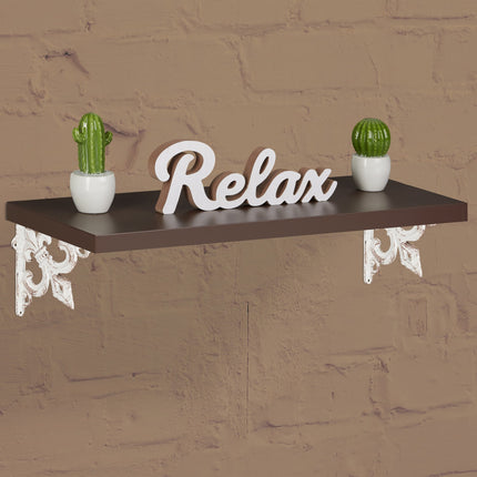 2 supports d'étagère en fonte avec motif de lys français