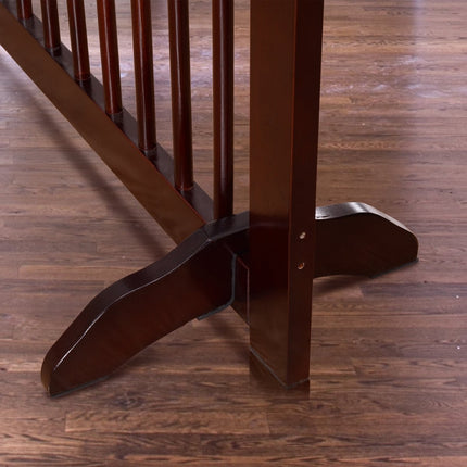 2 x support feet pinewood for dog barrier 2 cm grid feet for protective gate brown
