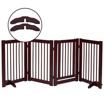 2 x support feet pinewood for dog barrier 2 cm grid feet for protective gate brown