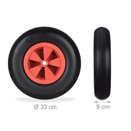 2x Schubkarrenräder 3.50-6 in schwarz/rot