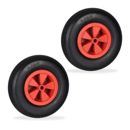 2x Schubkarrenräder 3.50-6 in schwarz/rot