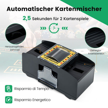 300-teiliges Pokerset mit Koffer, Kartenmischgerät, 2 Decks