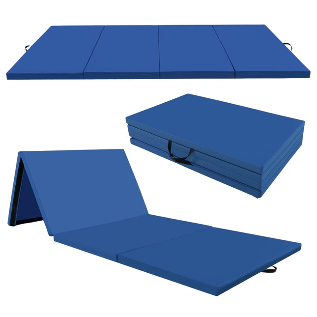 300 x 117 x 5 cm Weichbodenmatte Turnmatte faltbar Gymnastikmatte aus Kunstleder Blau