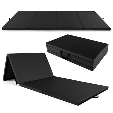 300 x 117 x 5 cm Weichbodenmatte aus Kunstleder mit Kletterverschluss und Tragegriffen, schwarz