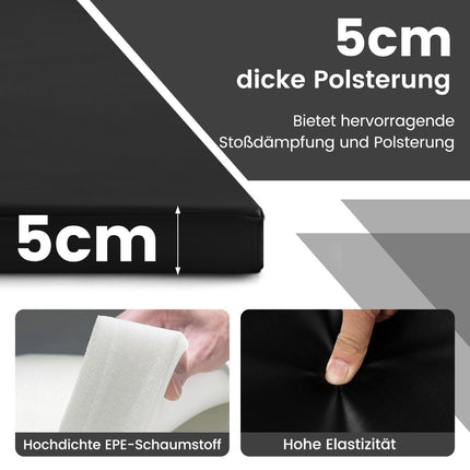 300 x 117 x 5 cm Weichbodenmatte aus Kunstleder mit Kletterverschluss und Tragegriffen, schwarz