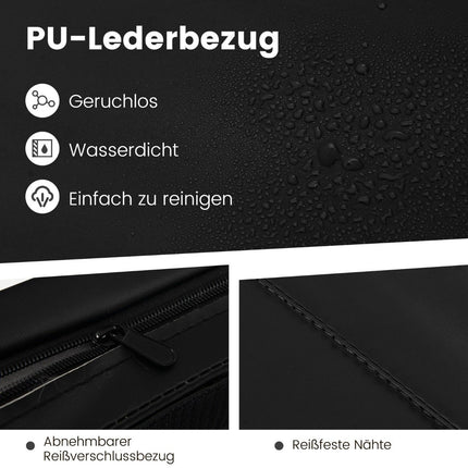 300 x 117 x 5 cm Weichbodenmatte aus Kunstleder mit Kletterverschluss und Tragegriffen, schwarz