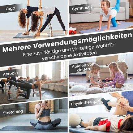 300 x 117 x 5 cm Weichbodenmatte aus Kunstleder mit Kletterverschluss und Tragegriffen, schwarz