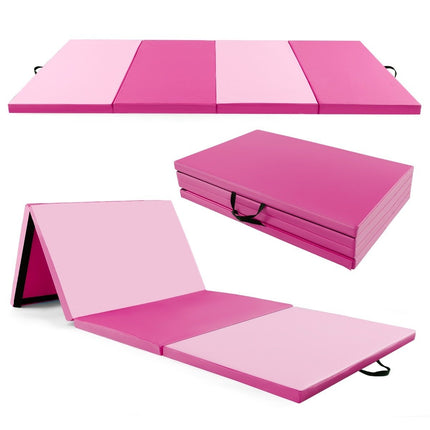 300 x 117 x 5 cm weiche Bodenmatte aus Kunstleder mit Kletterverschluss und Tragegriffen rosa
