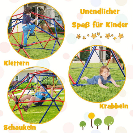 305cm Climbing Dome with Swing, 363kg Capacity, Red