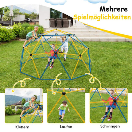 305 cm große Kletterkuppel mit Schaukel Blau &amp; Gelb &amp; Grün