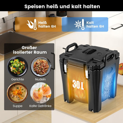 30L Insulated Food Container with Wheels and Brakes