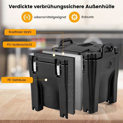 30L Insulated Food Container with Wheels and Brakes