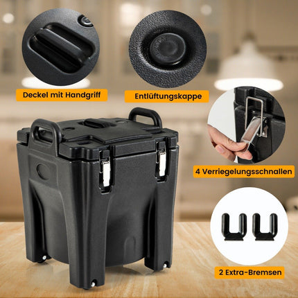 30L Insulated Food Container with Wheels and Brakes