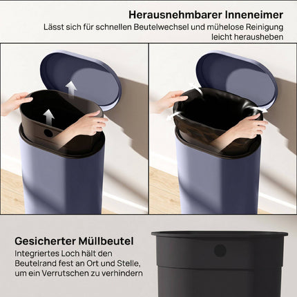 30L Küchen-Treteimer, Absenkautomatik, Grau