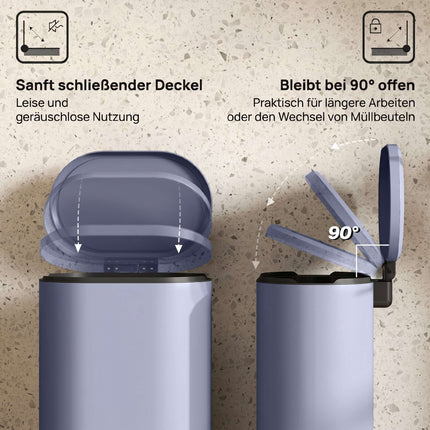 30L Küchen-Treteimer, Absenkautomatik, Grau